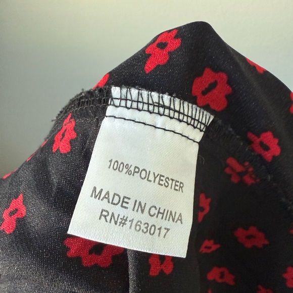 Princess Polly Mabel Black Midi Skirt with Red Floral Design - Picture 6 of 6